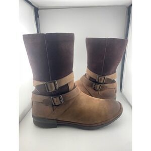 Ugg Lorna Women's boots shearling lined leather / suede sz 9.5 brown waterproof